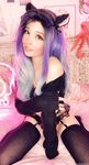 BELLE DELPHINE ONLYFANS LEAKED  PURPLE HAIR KITTEN