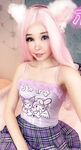 Belle Delphine Purple Skirt Topless Set