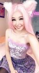 Belle Delphine Purple Skirt Topless Set