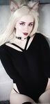 Blonde gothic catgirl photoset