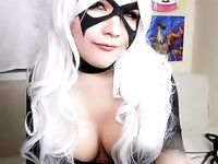 Kittyklaw Black cat cosplay in BodySwimsuit