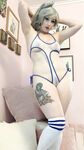 Microkitty-Weiss Schnee body stocking