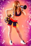 Danielle Beaulieu as Kim Possible cheerleader cosplay