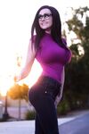 Angie purple top and jeans