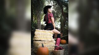 Angie bobbing for apples