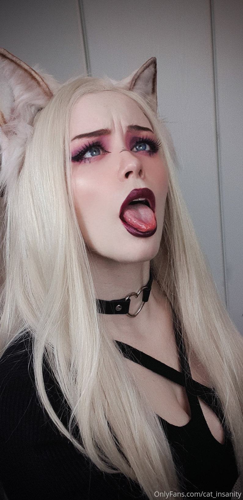 Blonde gothic catgirl photoset